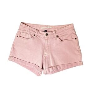 Universal Thread Mid Rise Midi Shorts‎  8/29 Pink Denim Stretch Cuffed Casual ☀️